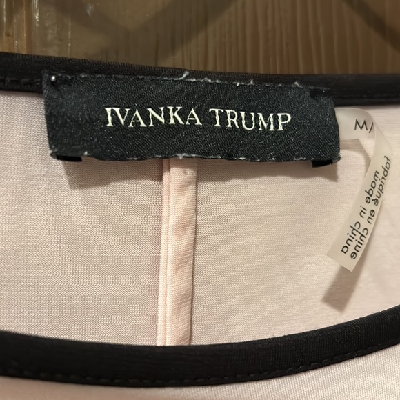 Ivanka Trump cold shoulder blouse light rose pink with black trim - Picture 2 of 5